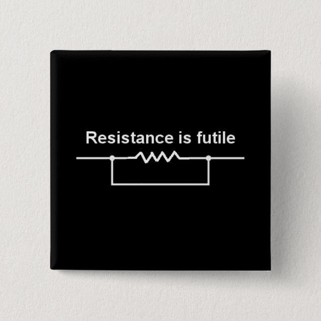 Resistance Is Futile 15 Cm Square Badge (Front)