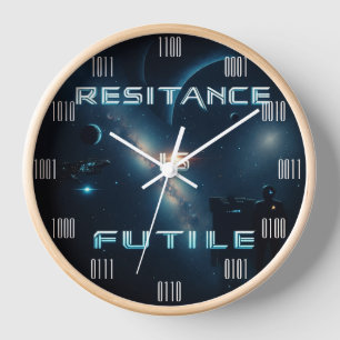 Resistance is Futile Binary Wall Clock