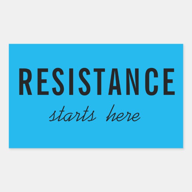 Resistance Starts Here, Political Protest Rectangular Sticker (Front)