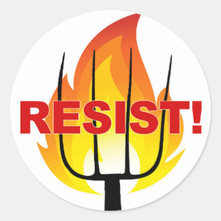 Resistance Torch and Pitchfork Classic Round Sticker