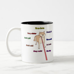 Resisting Shiba inu Two-Tone Coffee Mug