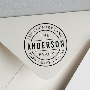 (RESIZED) Custom Family Name Return Address Self-inking Stamp