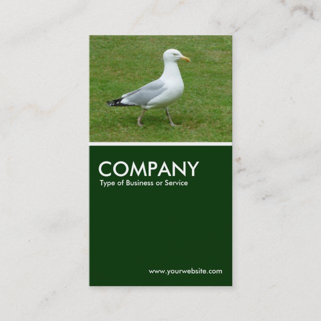 Resolute Seagull - Dark Green Business Card (Front)