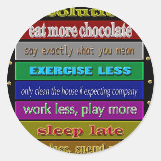 resolutions 2009 classic round sticker