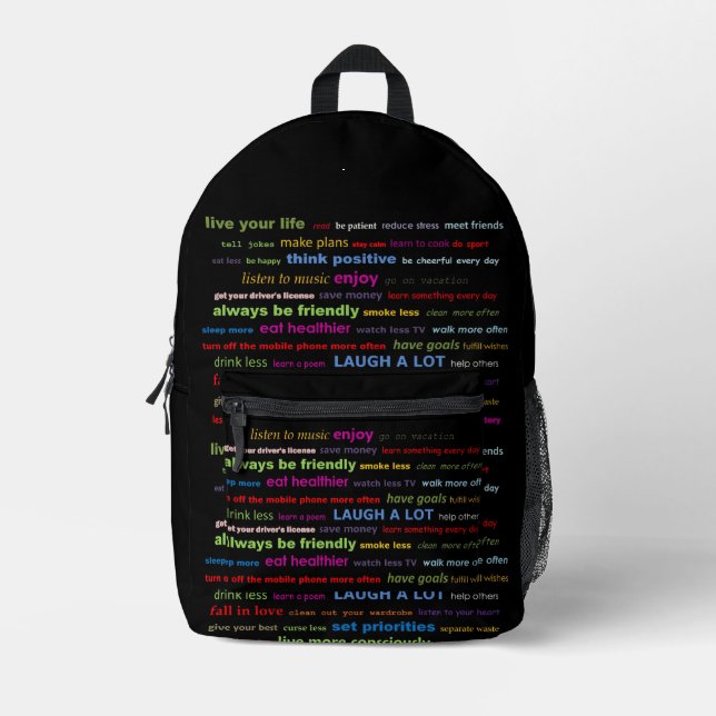 Resolutions Motivational Quotes Backpack (Front)