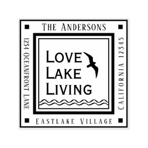 Resort Beach Cottage Lake House Address Self-inking Stamp