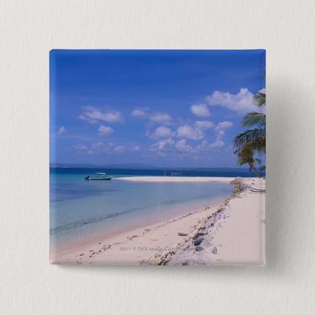 Resort on the beach 15 cm square badge (Front)