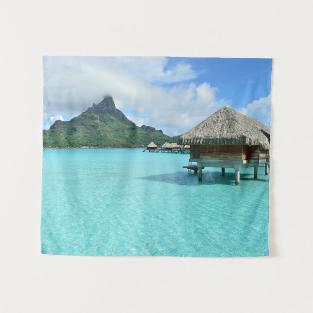 Resort on tropical Bora Bora island Tapestry (Front (Horizontal))