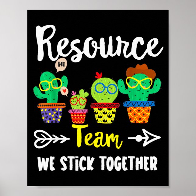 Resource Team, Funny Cactus Crew Resource Teacher  Poster (Front)