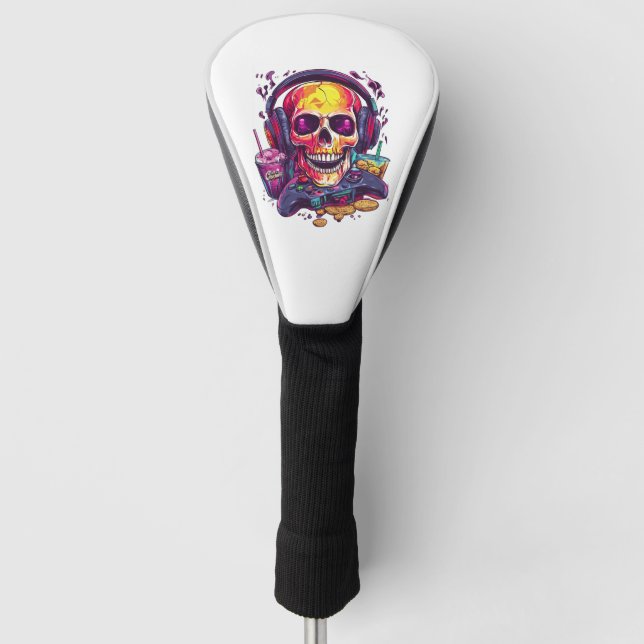 Respawn Ready � Funny Gamer Skull Golf Head Cover (Front)