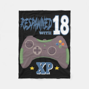 Respawned With 18 Xp Video Gamer 18th Birthday Gif Fleece Blanket
