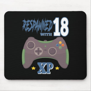 Respawned With 18 Xp Video Gamer 18th Birthday Gif Mouse Mat