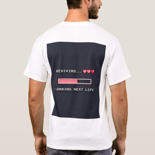 Respawning... Please Wait – Funny Gamer T-Shirt (Back)