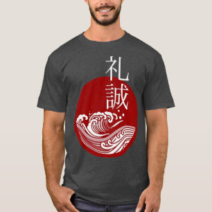 RESPECT AND HONESTY IN JAPANESE SYMBOLS, BUSHIDO V T-Shirt