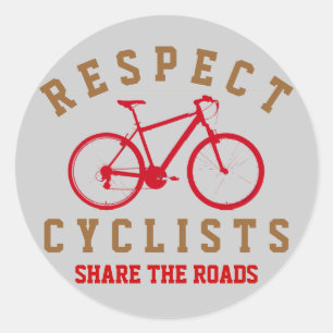 respect bicyclists sport-themed classic round sticker