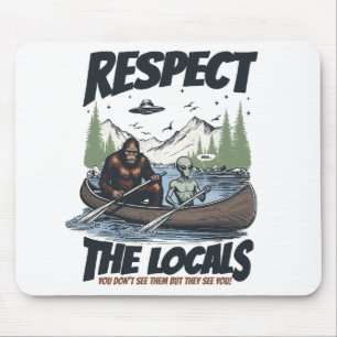 Respect Bigfoot Sasquatch Cryptid Alien UFO UAP  Mouse Mat