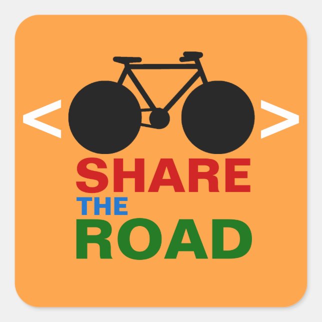 respect cyclists sign square sticker (Front)