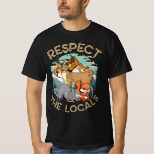 Respect Deer Racoon Possum Squirrel Wildlife Local T-Shirt