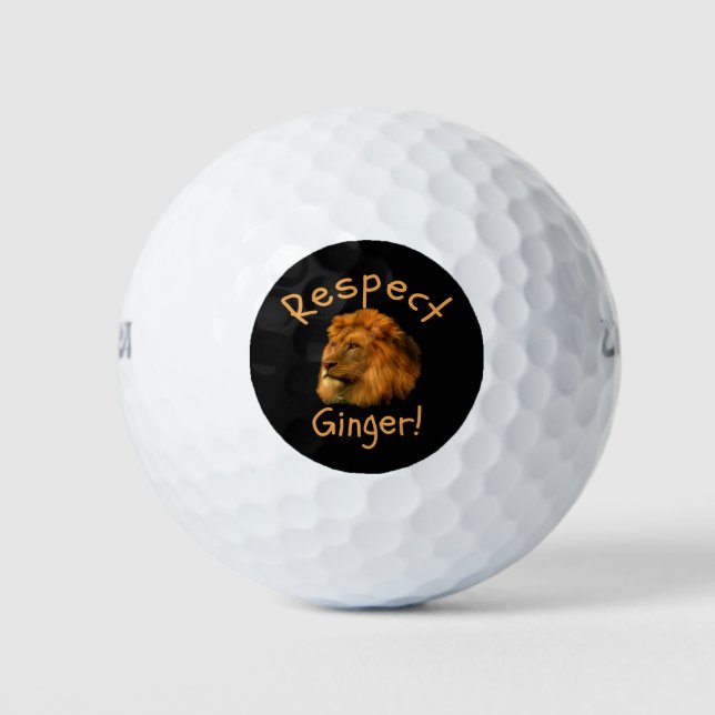 Respect Ginger!  Proud To Own The Ginger Gene. Golf Balls (Front)