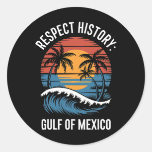 Respect History Gulf Of Mexico Retro Vintage Beach Classic Round Sticker
