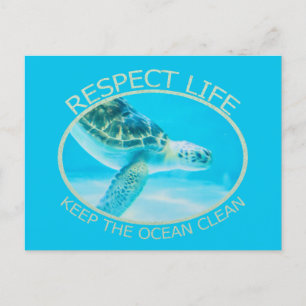 Respect Life, Keep the Ocean Clean Invitation Postcard