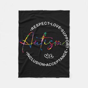 Respect Love Support Autism Awareness Month Women Fleece Blanket
