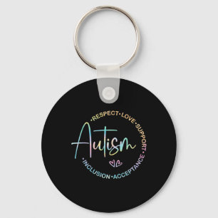 Respect Love Support Autism Awareness Month Women Key Ring