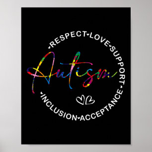 Respect Love Support Autism Awareness Month Women Poster