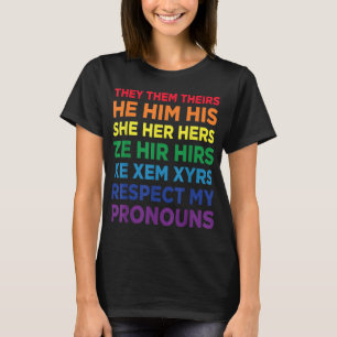 Respect My Pronouns LGBTQ Transgender Rights T-Shirt