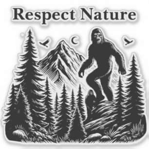 Respect Nature Yeti Bigfoot Ink Art 