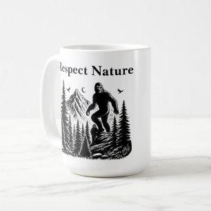 Respect Nature Yeti Bigfoot Ink Art Coffee Mug