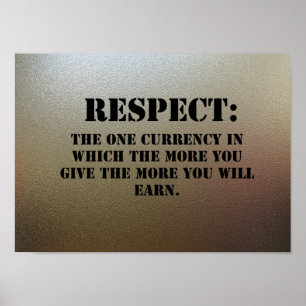 Respect on chrome plating. poster