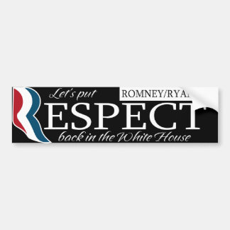 Respect Romney/Ryan 2012 Bumper Sticker