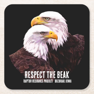Respect The Beak Square Paper Coaster