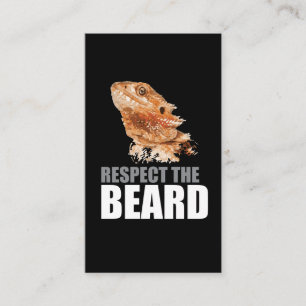 Respect The Beard Funny Bearded Dragon Business Card