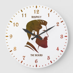 RESPECT THE BEARD LARGE CLOCK