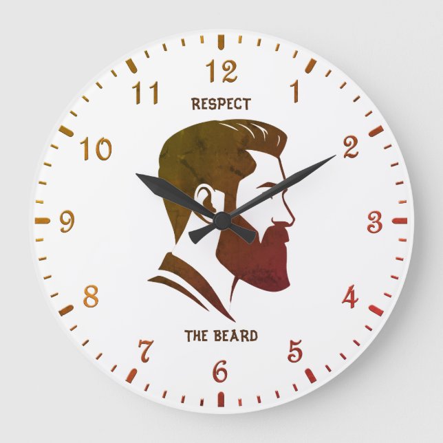 RESPECT THE BEARD LARGE CLOCK (Front)