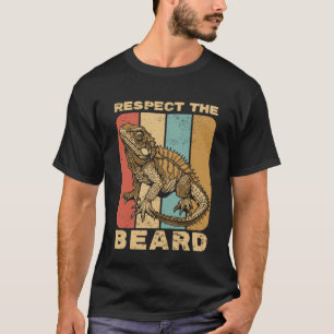 Respect The Beard Retro Sunset Mens Bearded Dragon T-Shirt