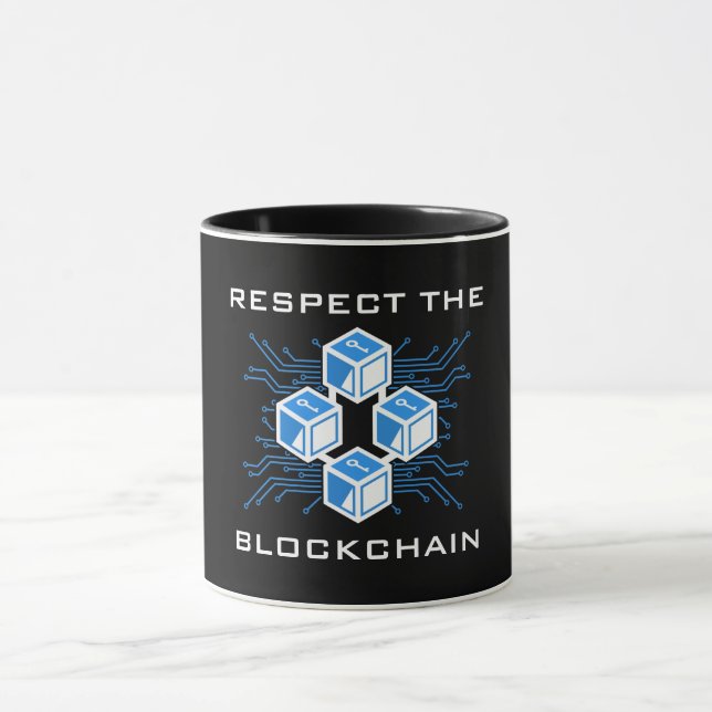 Respect The Blockchain Custom Text  Mug (Center)