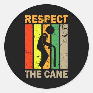 Respect The Cane Senior Discount Classic Round Sticker