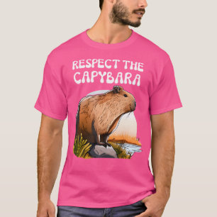 Respect The Capybara Animal Funny Rodent Lovers T-Shirt