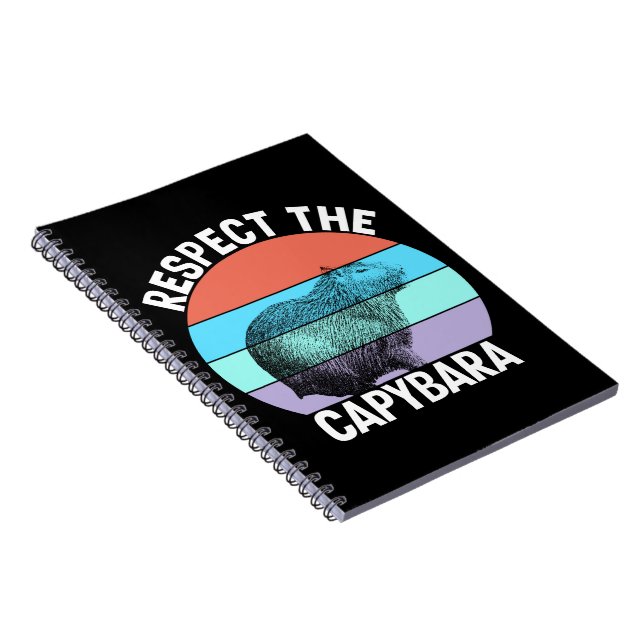 Respect The Capybara Funny Capybara Lover T-Shirt Notebook (Right Side)