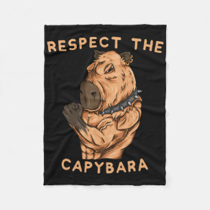 Respect The Capybara - Funny Fitness Bodybuilder R Fleece Blanket