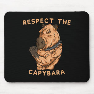 Respect The Capybara - Funny Fitness Bodybuilder R Mouse Mat