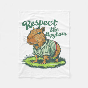 Respect The Capybara - Funny Photo Rodent Capibara Fleece Blanket