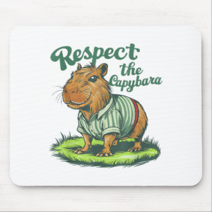 Respect The Capybara - Funny Photo Rodent Capibara Mouse Mat