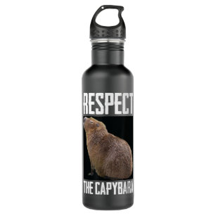 Respect The Capybara Funny Rodent Capibara Photo  710 Ml Water Bottle