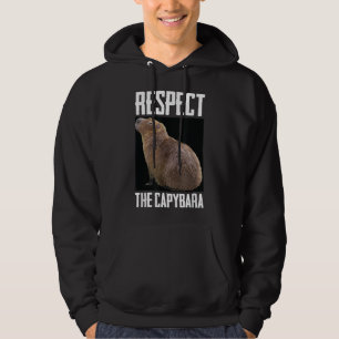 Respect The Capybara Funny Rodent Capibara Photo Hoodie
