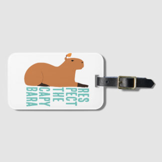 Respect the capybara luggage tag