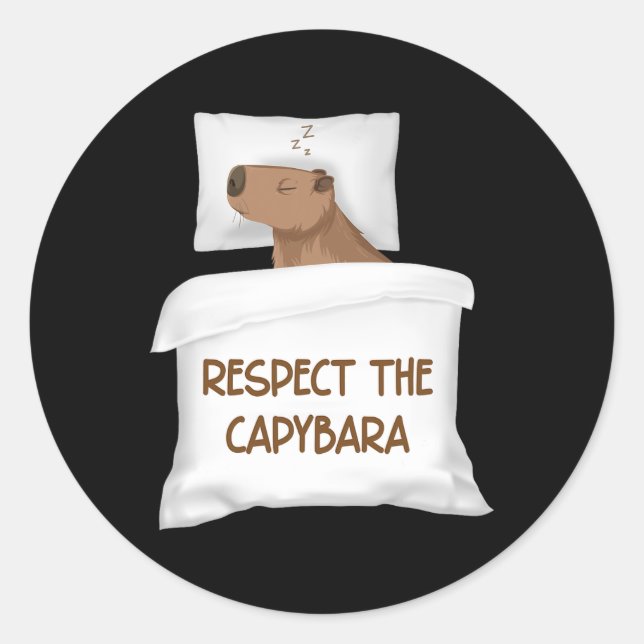 Respect The Capybara Official Sleep Nightgown Slee Classic Round Sticker (Front)
